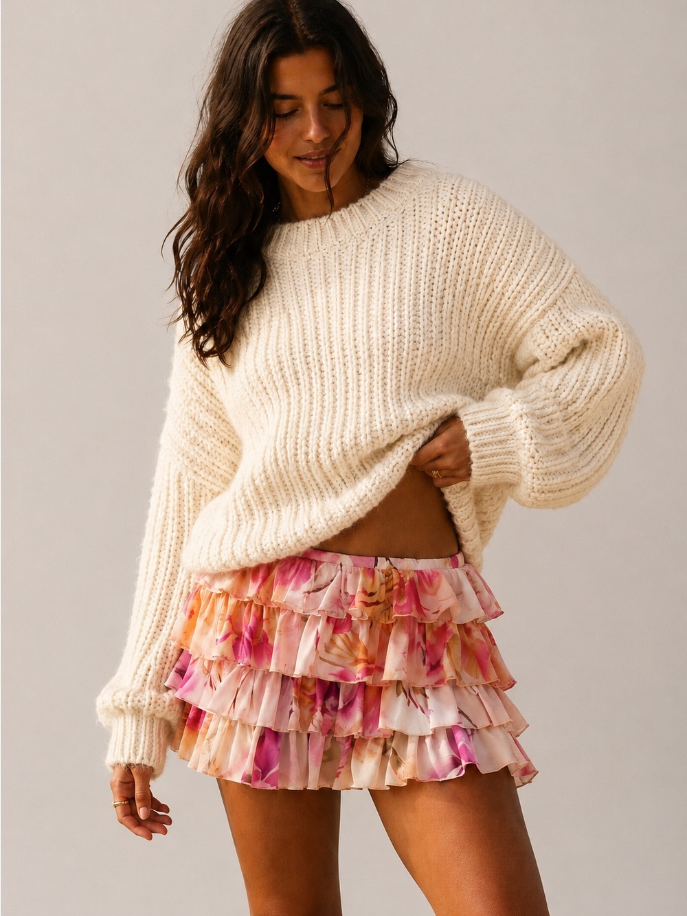 Urban Outfitters Ruffled Floral Skort NWT